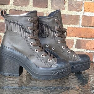 Converse Brown Leather Ankle Boots Rugged Sole
